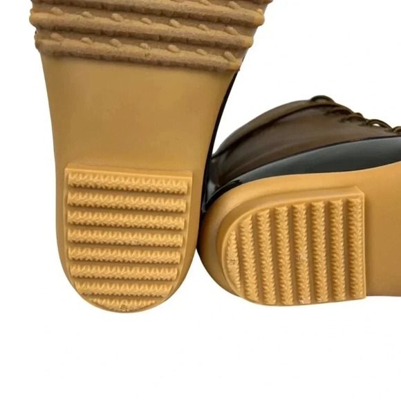 NWOT The Original Duck Boot by Sporto Ariel Lace Up Duck Rain Boots, Tan/Brown 6 - Picture 5 of 14